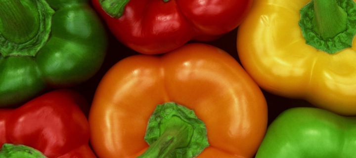 Das Colored Peppers Wallpaper 720x320