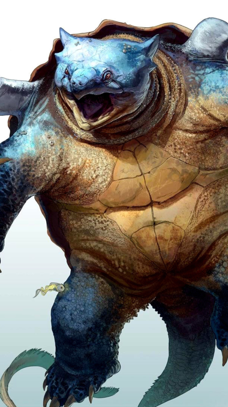Fantastic monster turtle wallpaper 750x1334