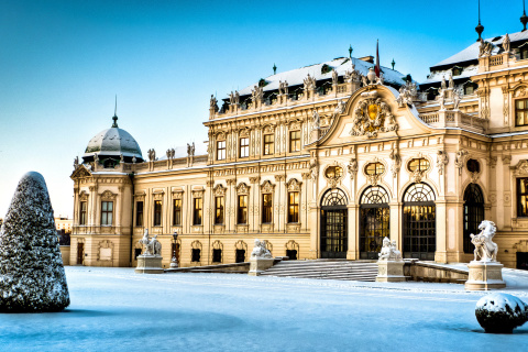 Обои Belvedere Baroque Palace in Vienna 480x320