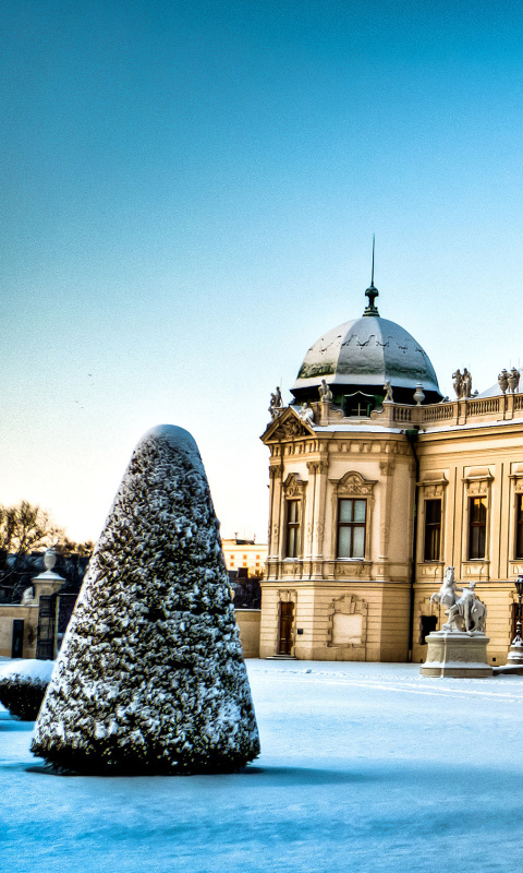 Обои Belvedere Baroque Palace in Vienna 480x800