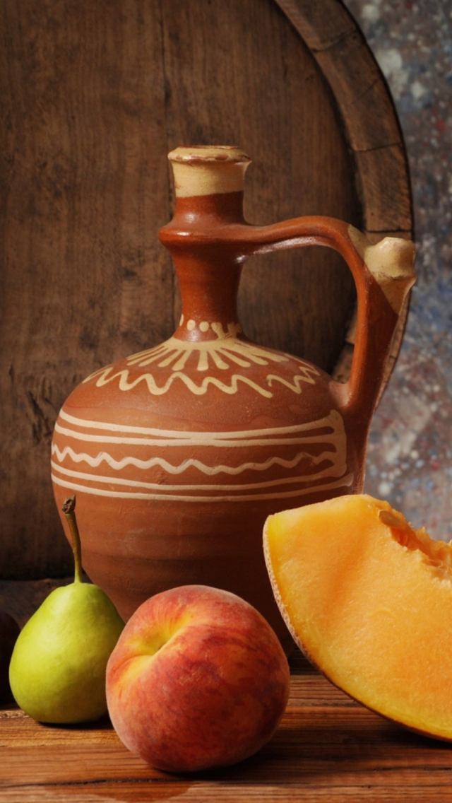 Fruits And Wine Still Life wallpaper 640x1136