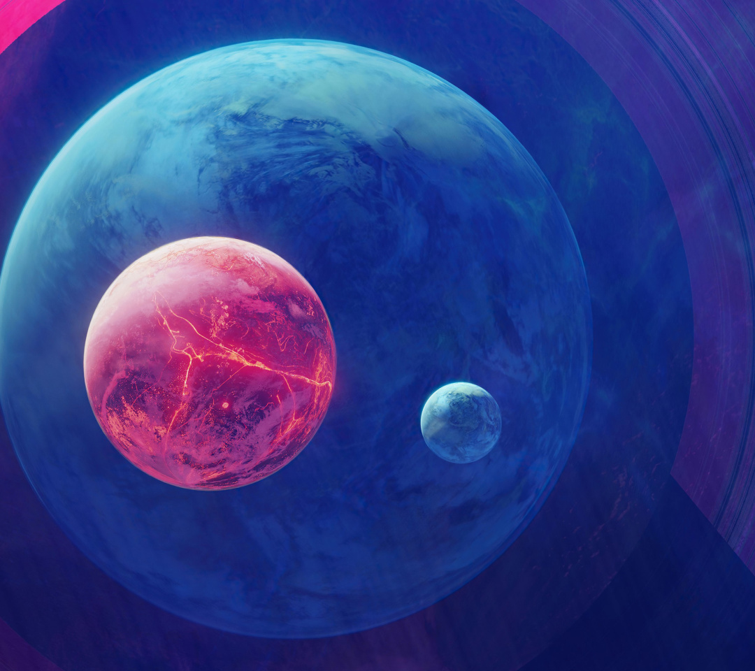 Screenshot №1 pro téma Planet Moon Space Digital Art 1080x960