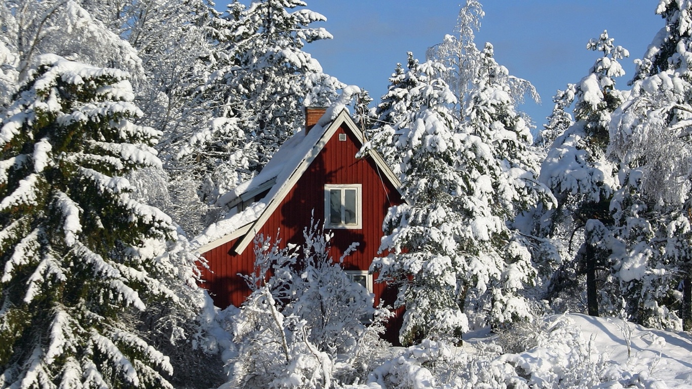 Screenshot №1 pro téma Winter in Sweden 1366x768