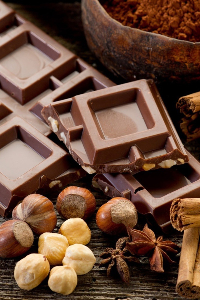 Sfondi Chocolate Nuts 640x960