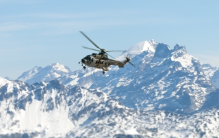 Helicopter Over Snowy Mountains Picture for Android, iPhone and iPad