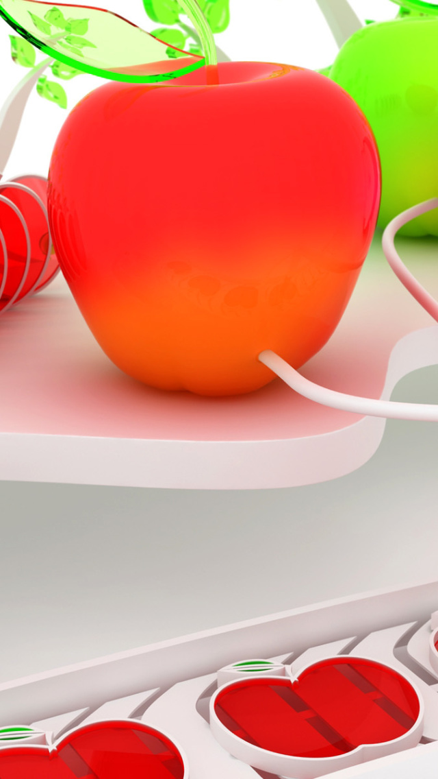 Glass and Plastic Apple wallpaper 640x1136