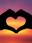 Hands Making A Heart In The Sunset wallpaper 132x176