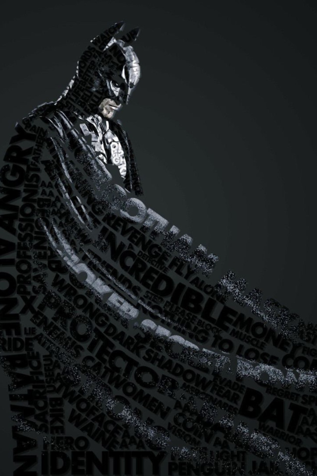 Das Batman Typography Wallpaper 640x960