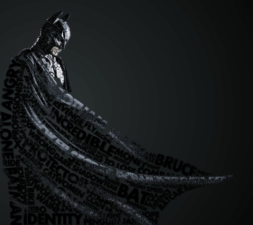 Das Batman Typography Wallpaper 960x854