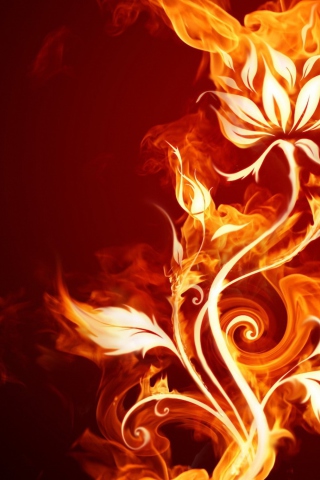 Das Fire Flower Wallpaper 320x480