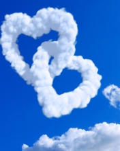 Heart Shaped Clouds wallpaper 176x220