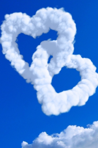 Fondo de pantalla Heart Shaped Clouds 320x480