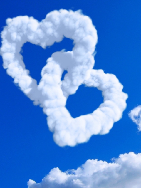 Fondo de pantalla Heart Shaped Clouds 480x640