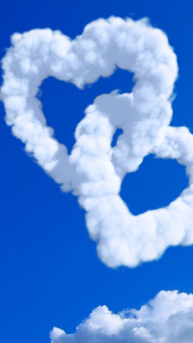 Heart Shaped Clouds wallpaper 640x1136