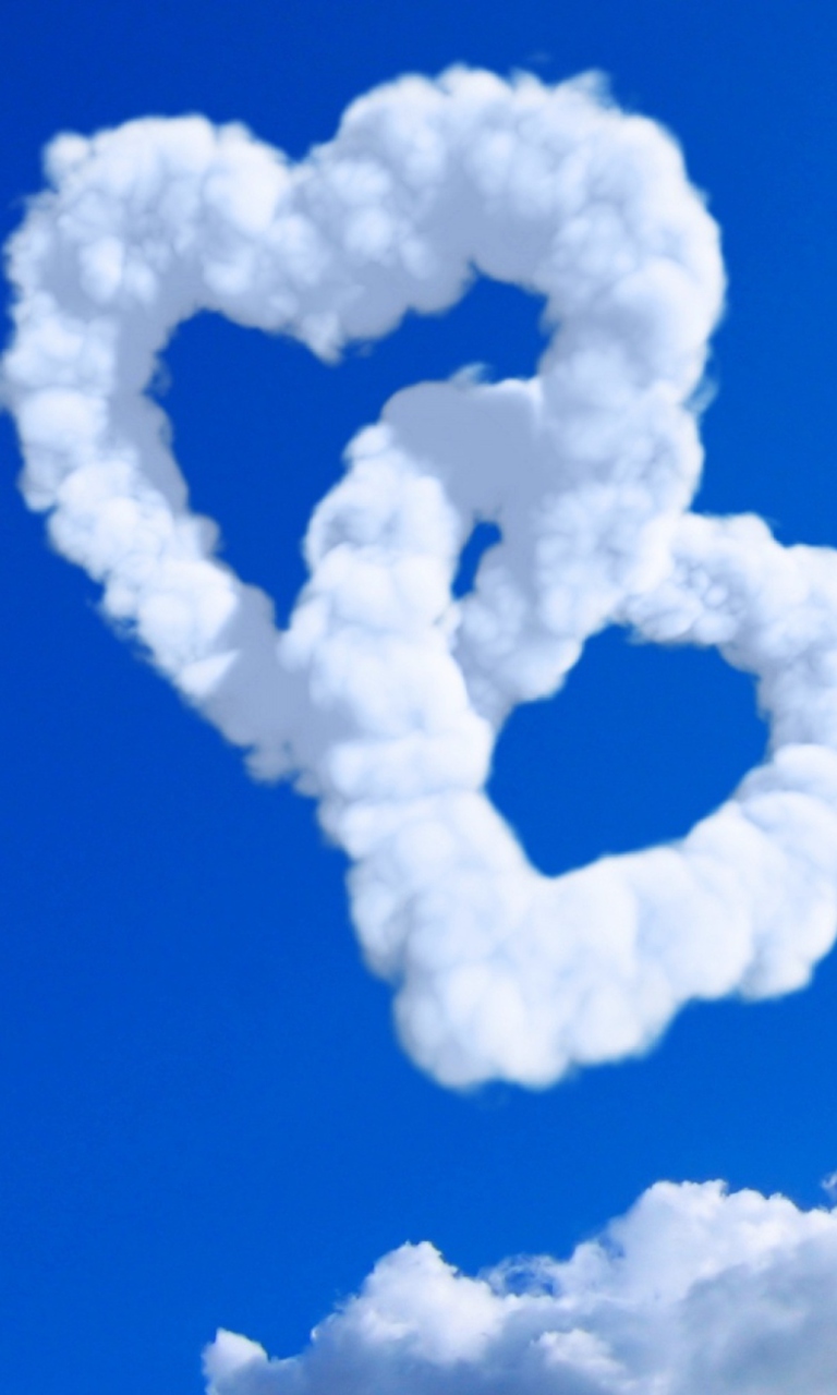 Heart Shaped Clouds wallpaper 768x1280