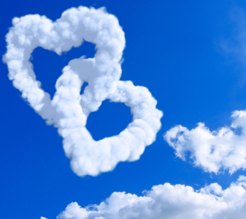 Das Heart Shaped Clouds Wallpaper 960x854