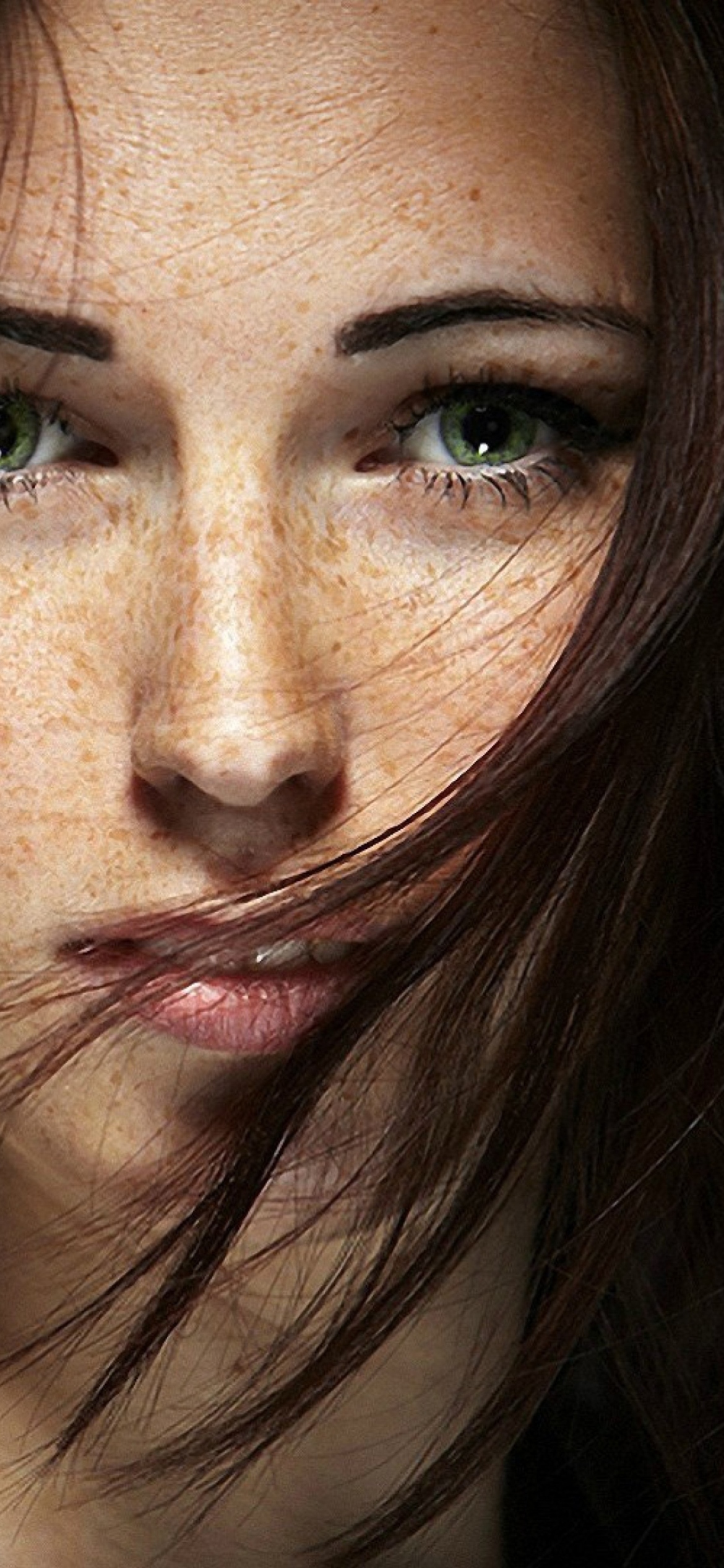 Brunette With Freckles wallpaper 1170x2532