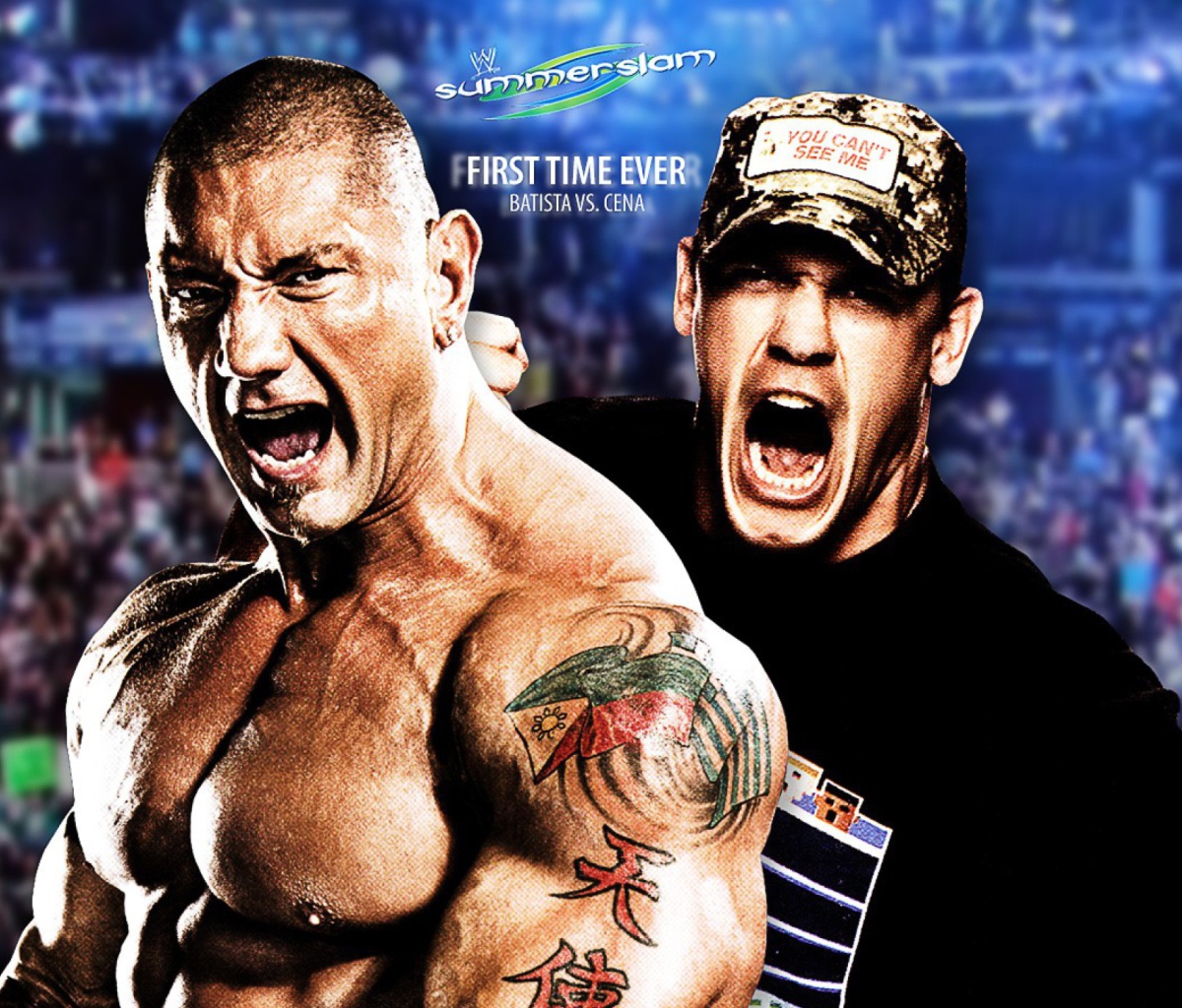 Обои Batista Vs John Cena 1200x1024