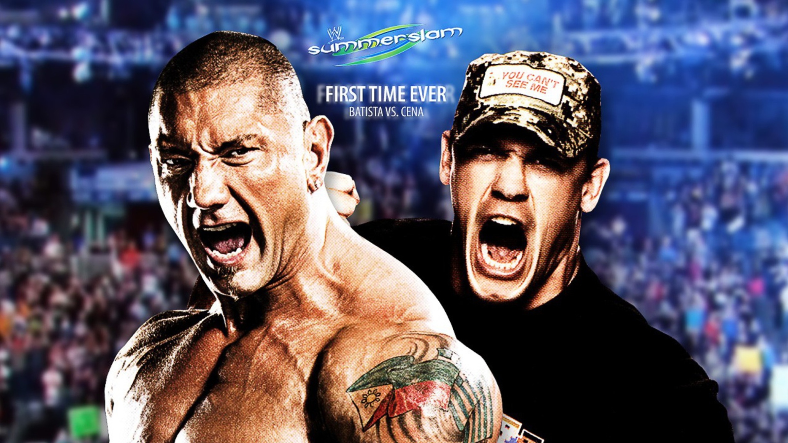 Fondo de pantalla Batista Vs John Cena 1600x900
