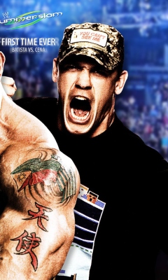 Обои Batista Vs John Cena 240x400