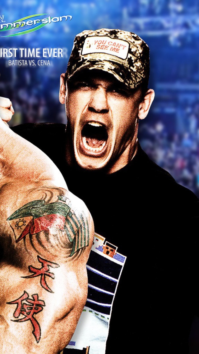 Batista Vs John Cena wallpaper 640x1136