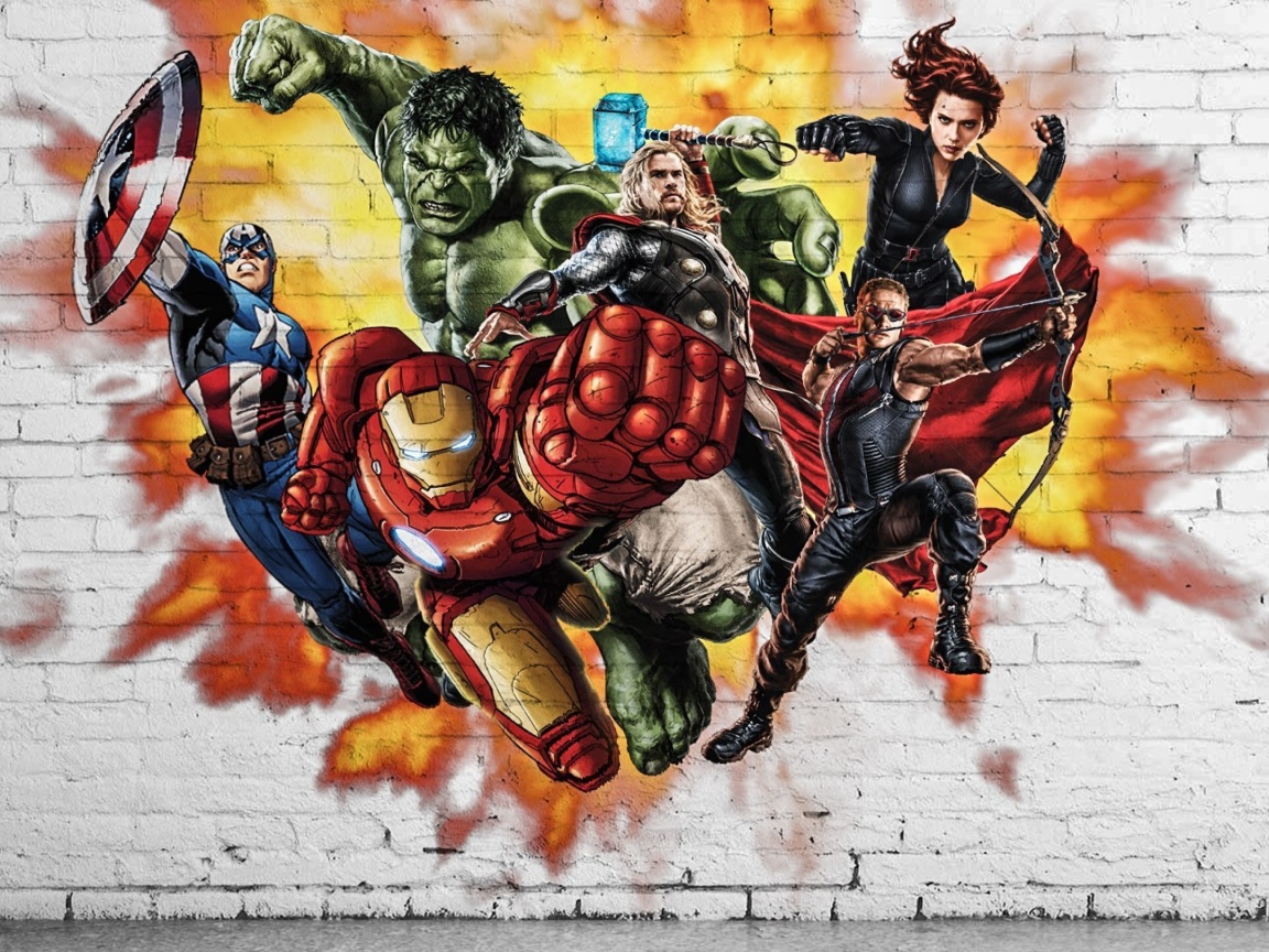 Das Marvel Comics Graffiti Wallpaper 1152x864