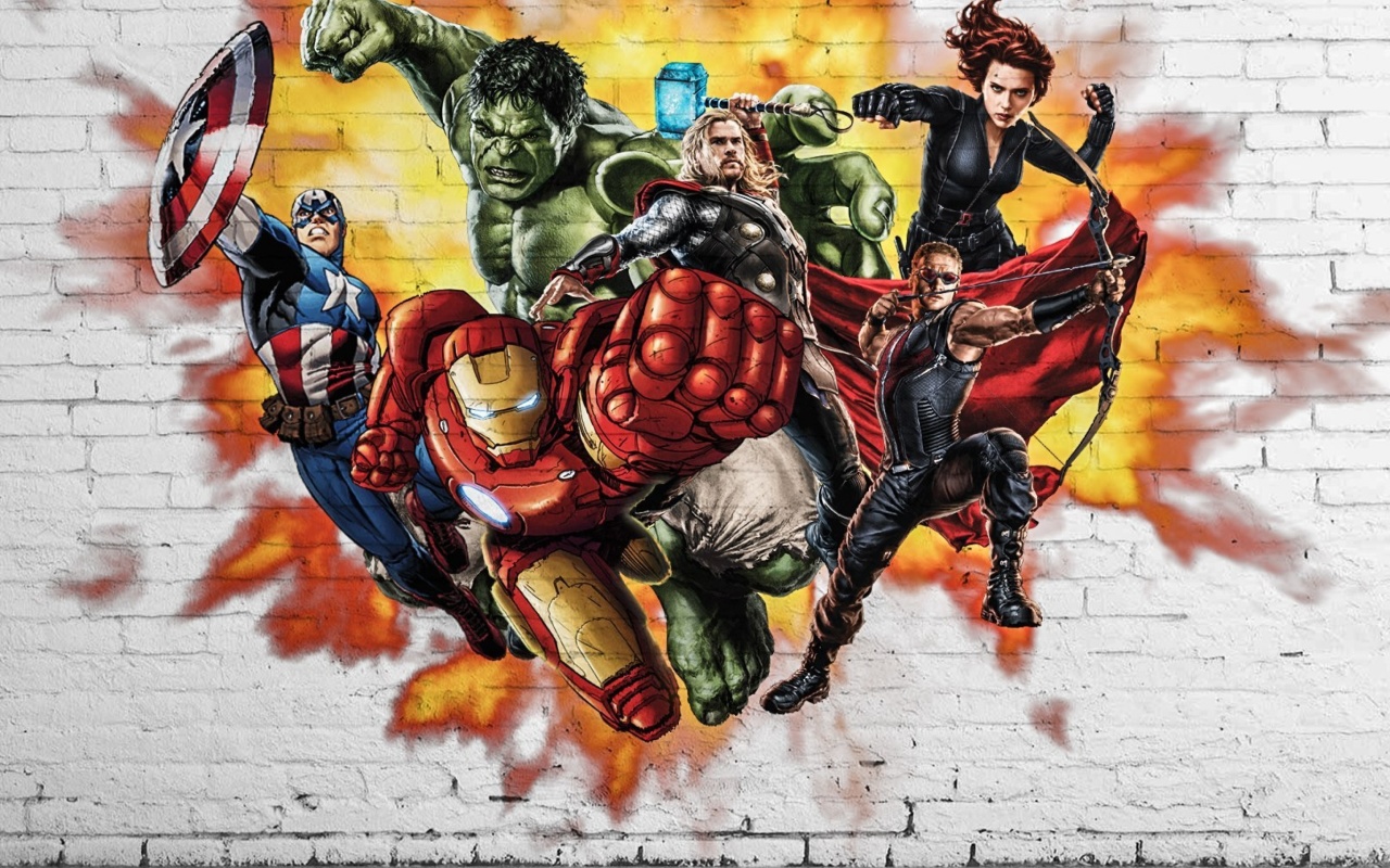 Das Marvel Comics Graffiti Wallpaper 1280x800