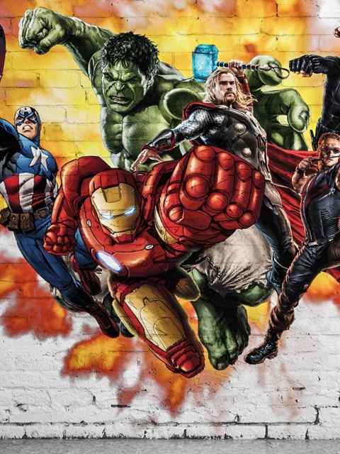 Marvel Comics Graffiti wallpaper 480x640