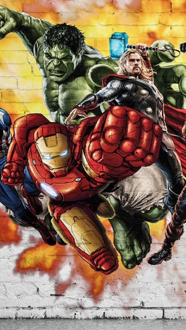 Обои Marvel Comics Graffiti 640x1136
