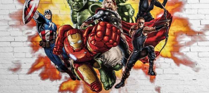 Fondo de pantalla Marvel Comics Graffiti 720x320