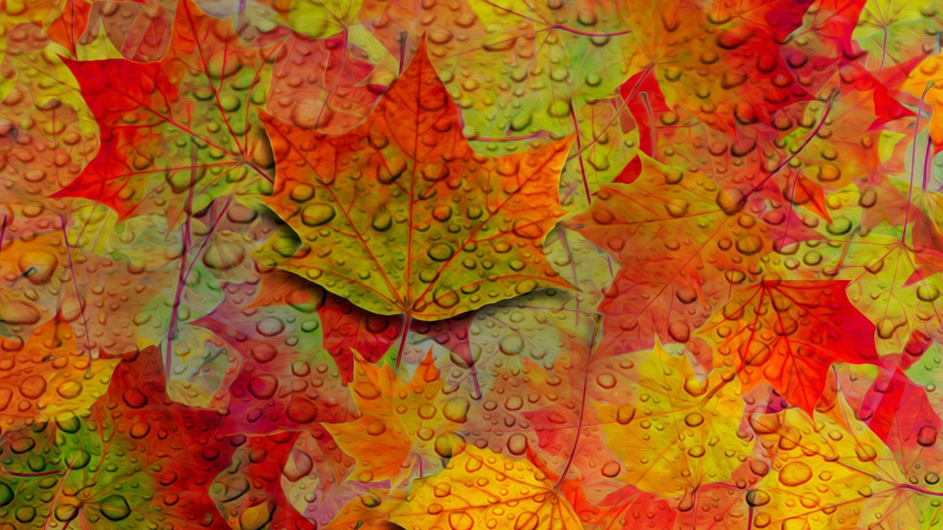 Abstract Fall Leaves wallpaper 1920x1080