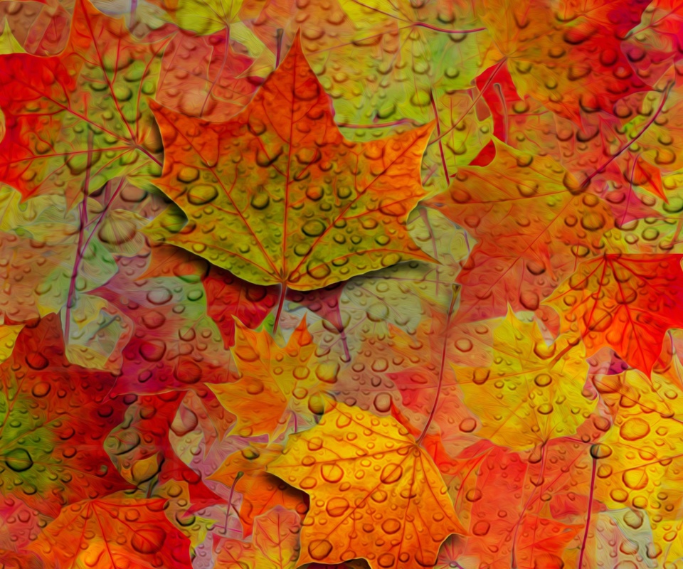 Abstract Fall Leaves screenshot #1 960x800