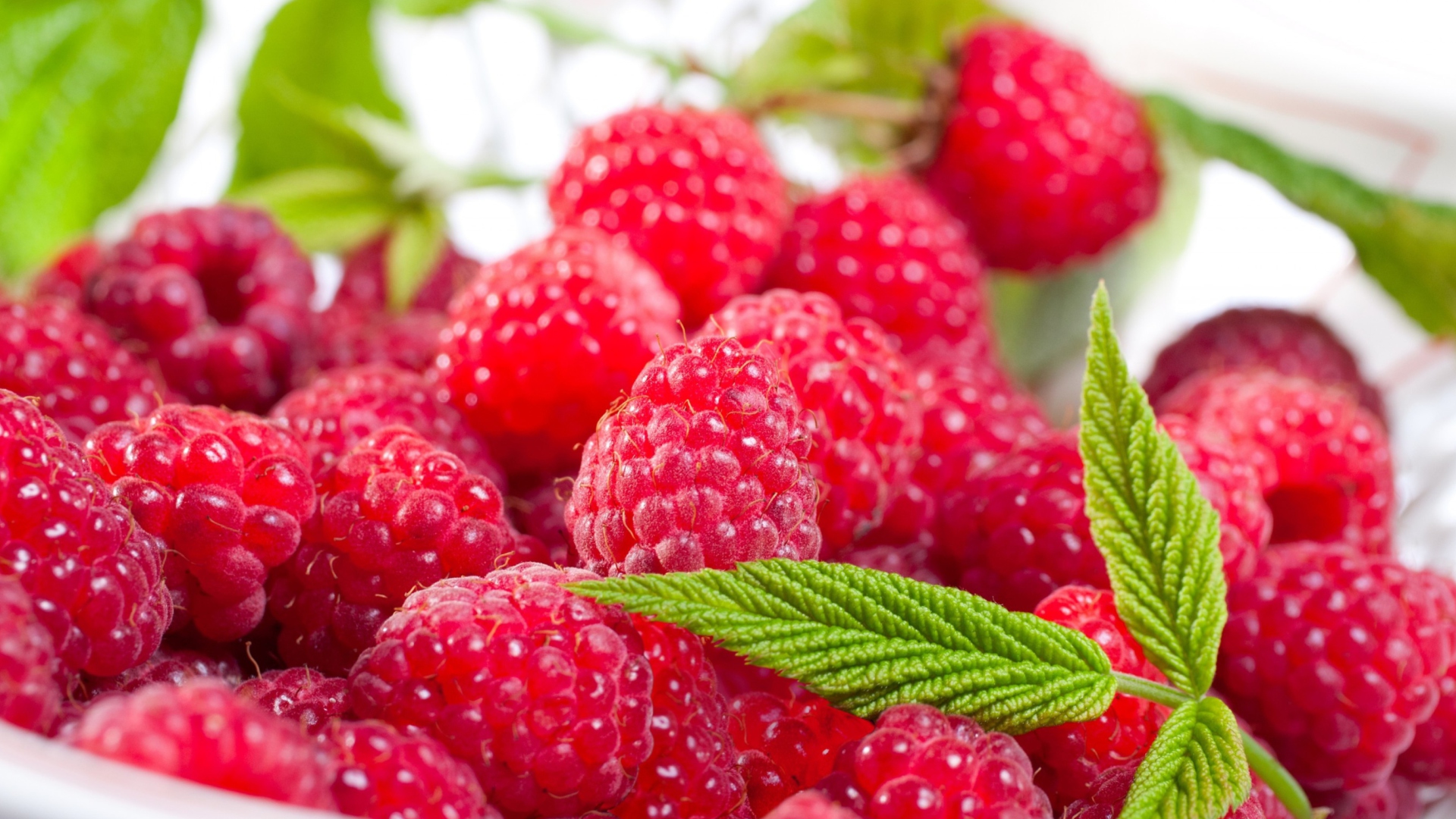 Plate Of Raspberries wallpaper 1920x1080