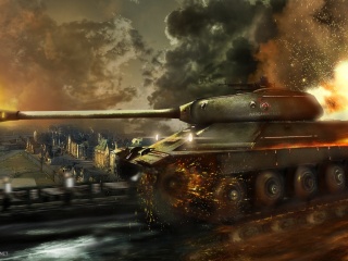 World of Tanks, IS 6 Panzer tank wallpaper 320x240