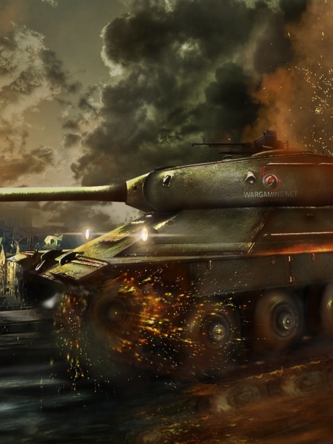Обои World of Tanks, IS 6 Panzer tank 480x640