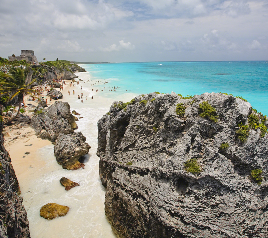 Обои Cancun Beach Mexico 1080x960