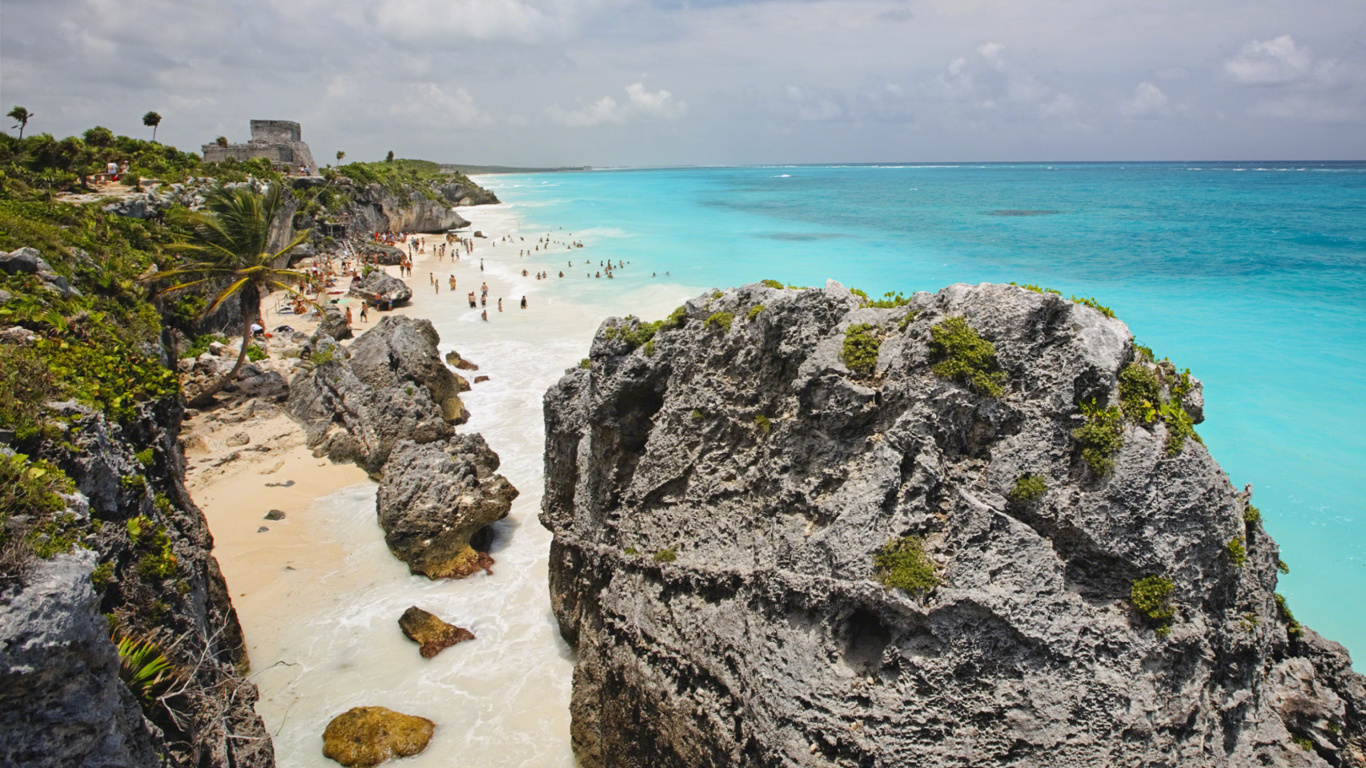 Fondo de pantalla Cancun Beach Mexico 1366x768