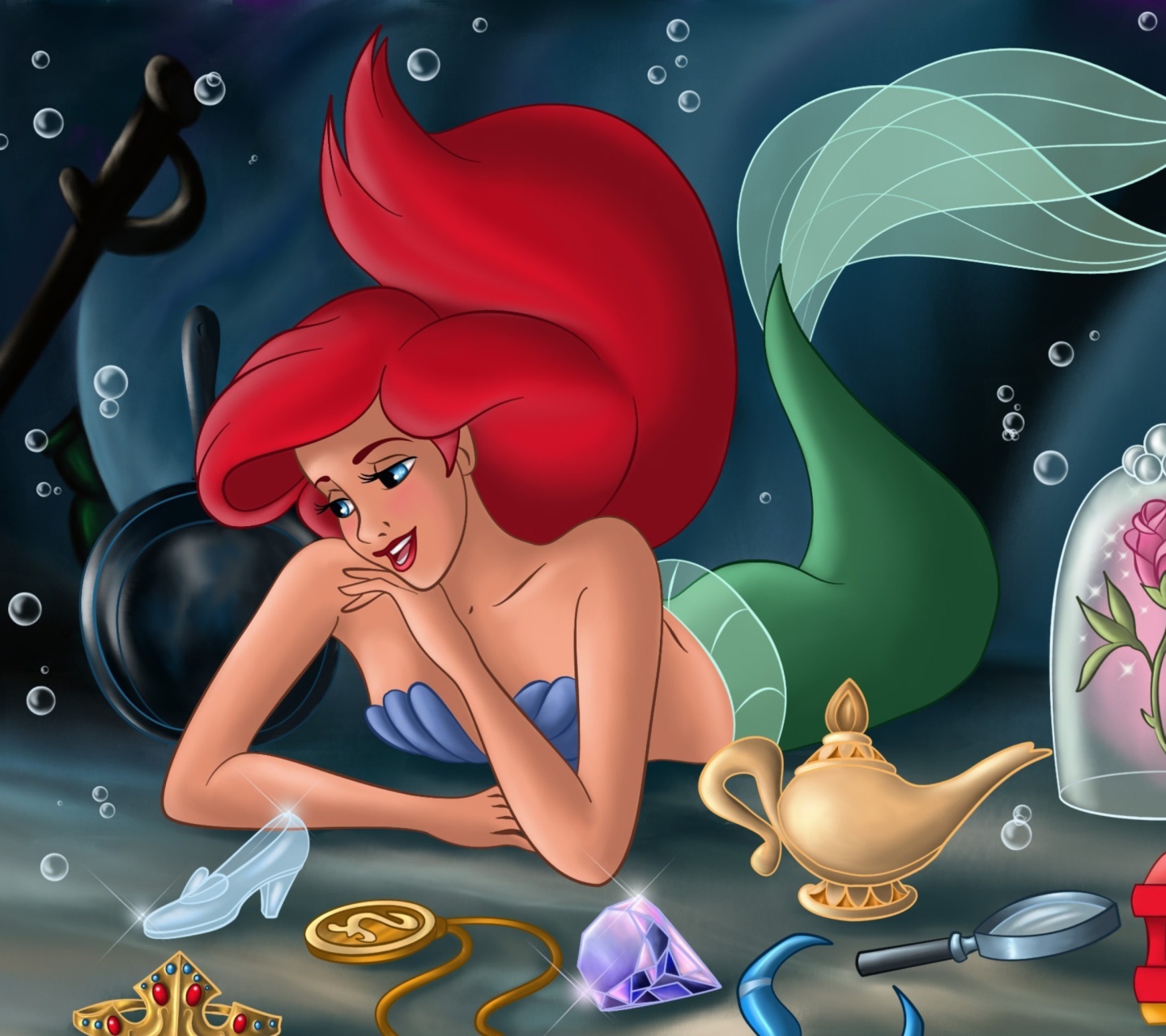 Обои The Little Mermaid Dreaming 1440x1280