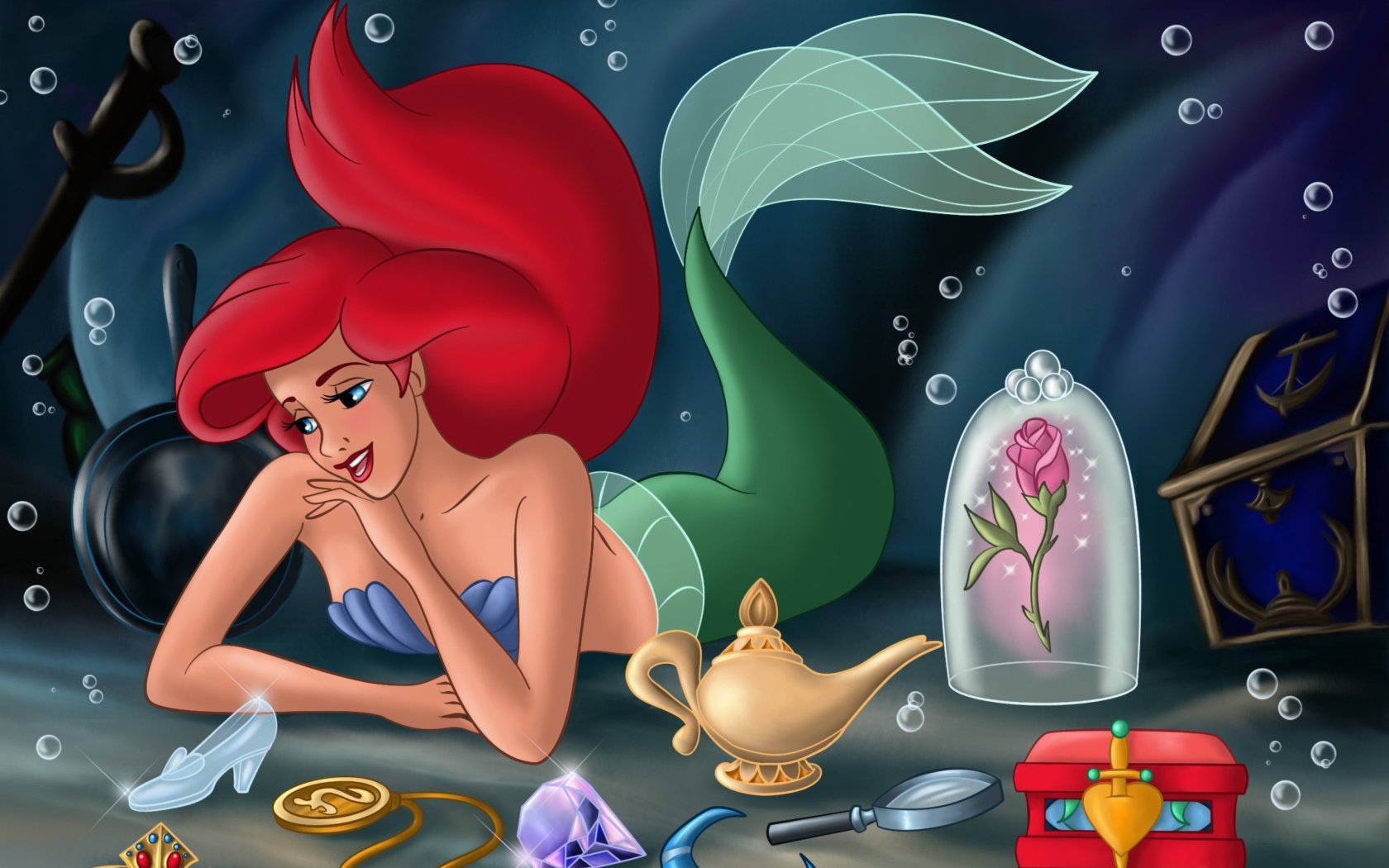 Das The Little Mermaid Dreaming Wallpaper 1680x1050
