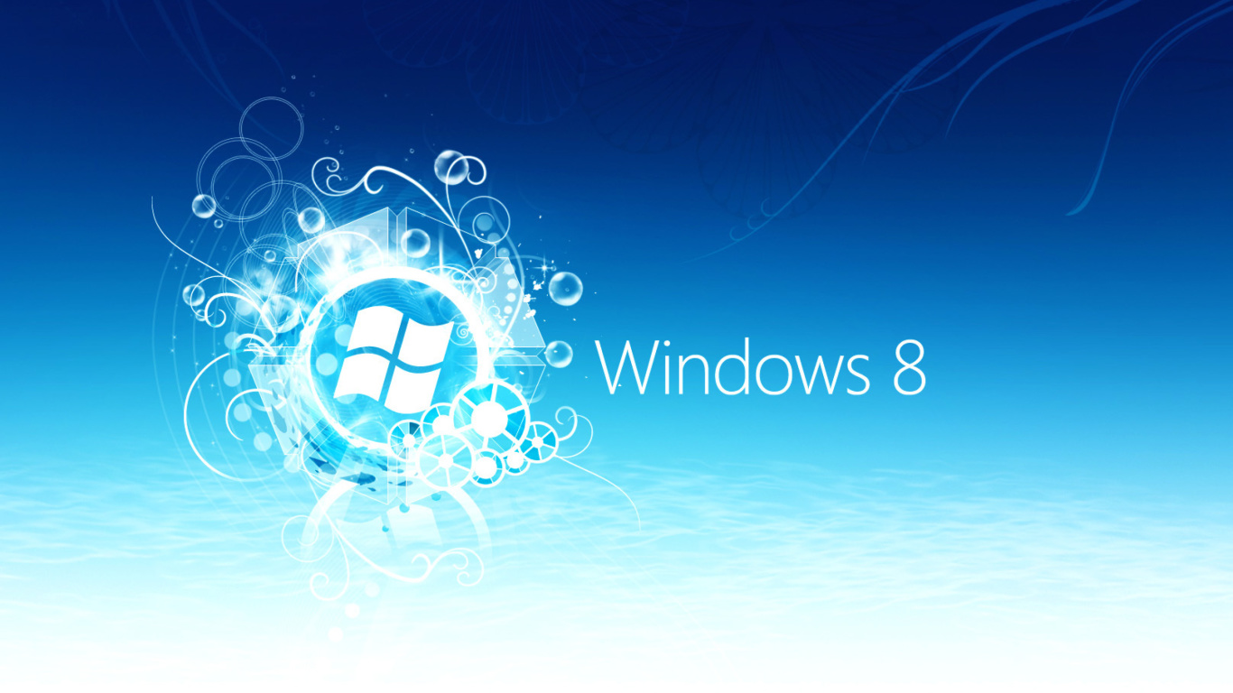 Windows 8 Blue Logo Wallpaper for 1366x768