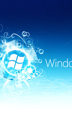 Fondo de pantalla Windows 8 Blue Logo 240x400