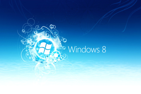 Обои Windows 8 Blue Logo 480x320