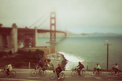 Biking In San Francisco wallpaper 480x320