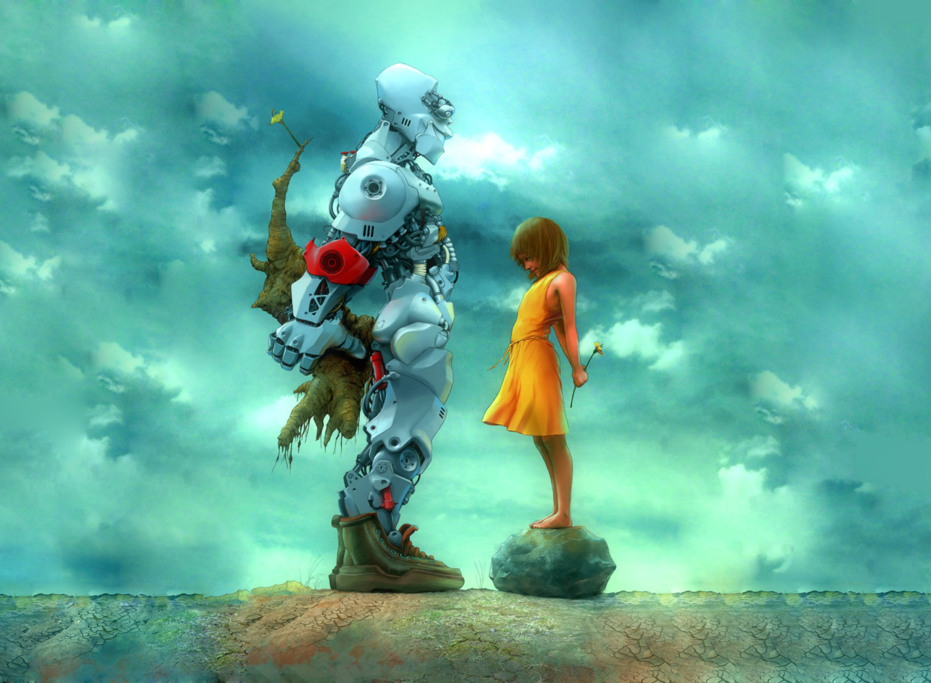 Screenshot №1 pro téma Girl And Robot 1920x1408
