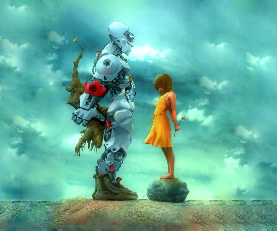 Sfondi Girl And Robot 960x800
