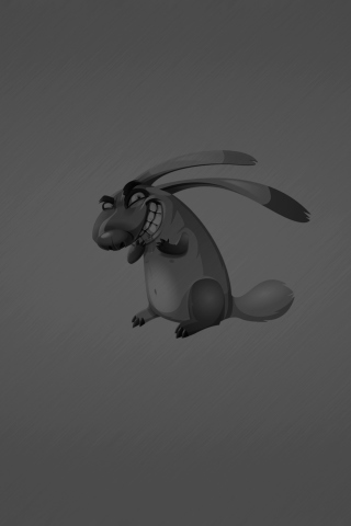 Обои Evil Grey Rabbit Drawing 320x480