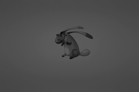 Evil Grey Rabbit Drawing wallpaper 480x320