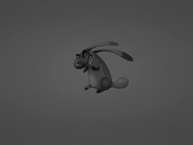 Обои Evil Grey Rabbit Drawing 640x480