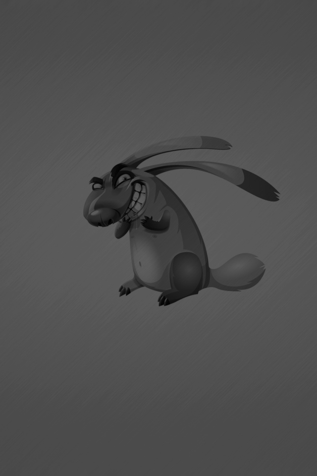 Обои Evil Grey Rabbit Drawing 640x960