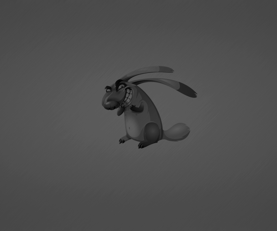 Обои Evil Grey Rabbit Drawing 960x800